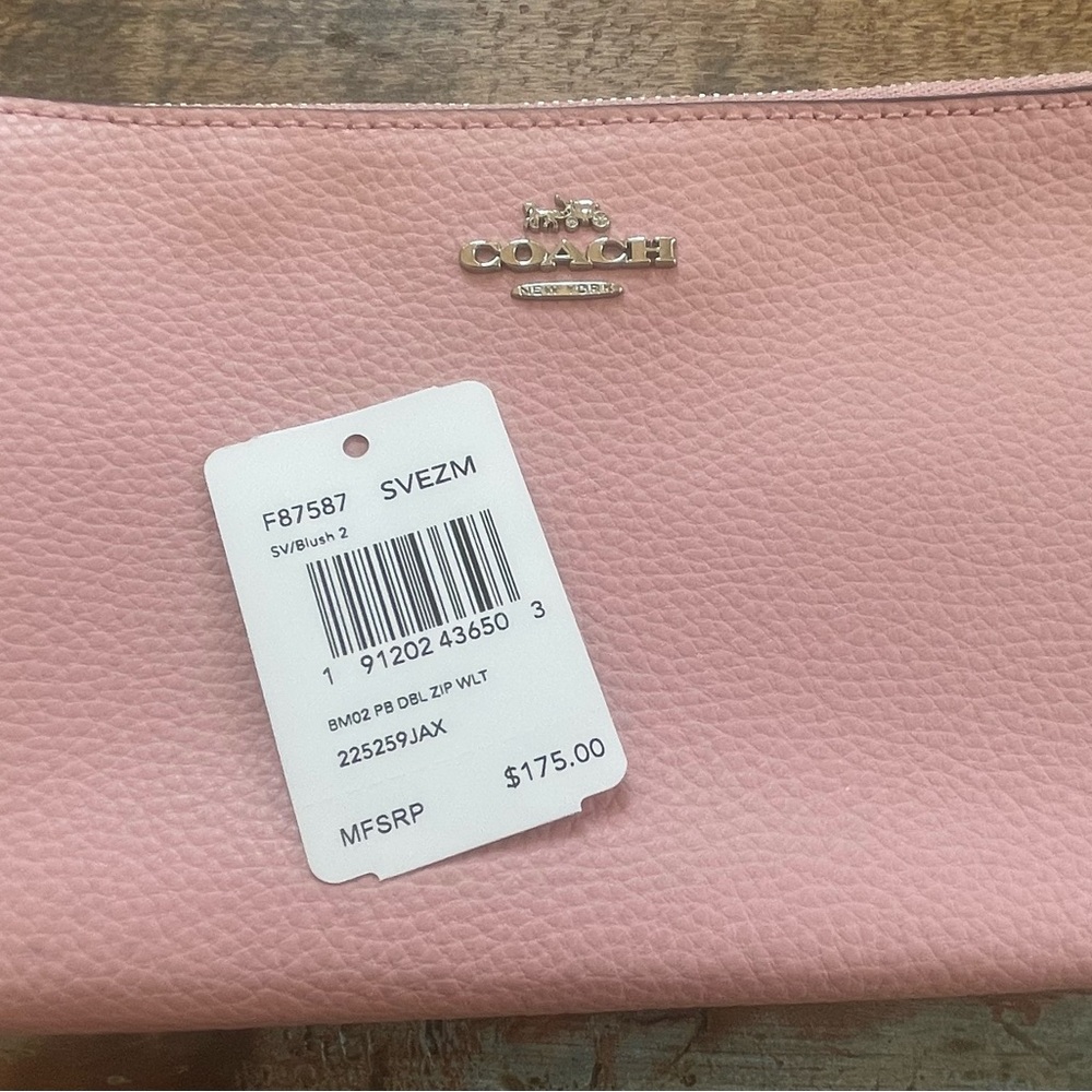Coach Light Pink Leather Cosmetic Bag